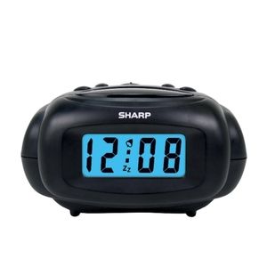 NWT SHARP Digital Alarm Clock, LCD Display, Battery Operated, Travel Clock